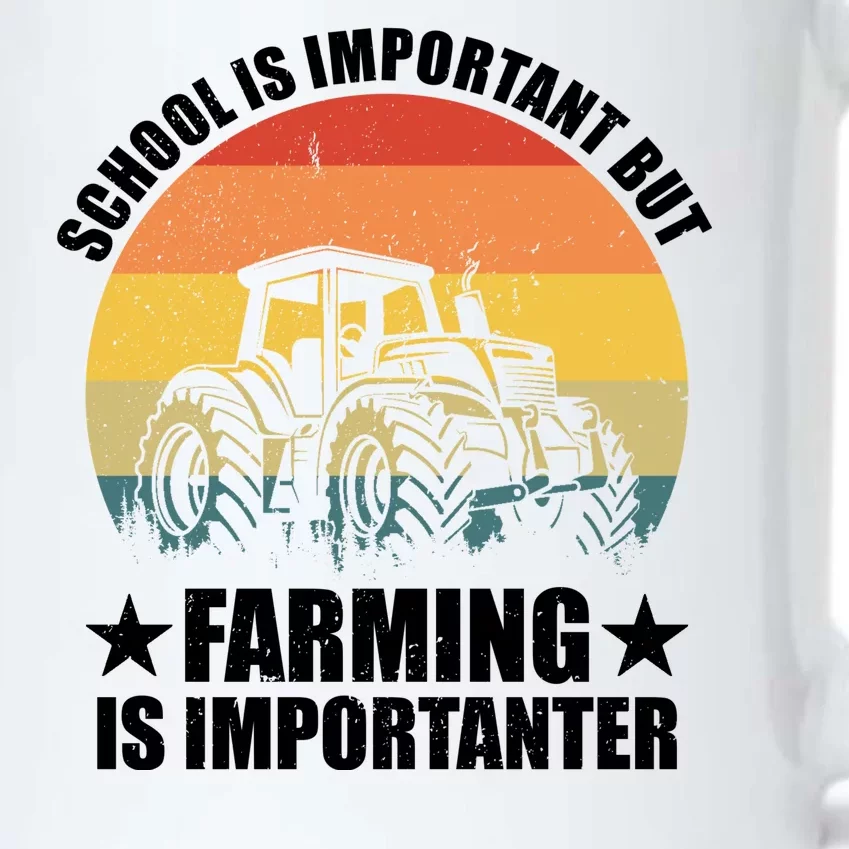 School Is Important Farming Is Importanter Black Color Changing Mug