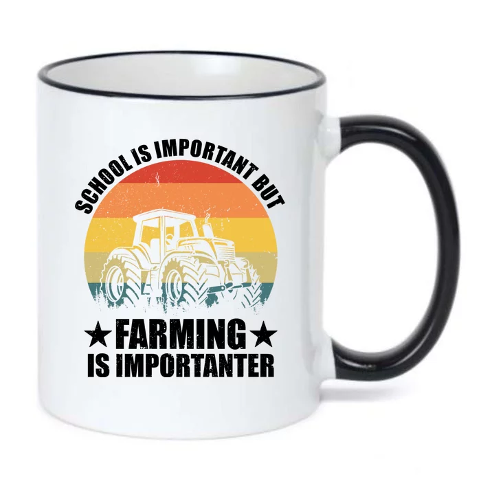 School Is Important Farming Is Importanter Black Color Changing Mug