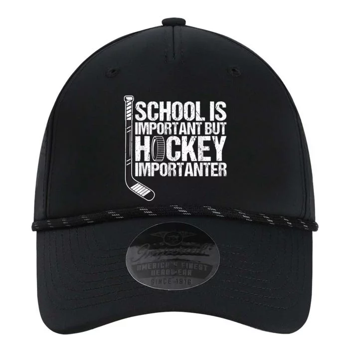 School Is Important But Hockey Is Importanter Funny Gift Performance The Dyno Cap