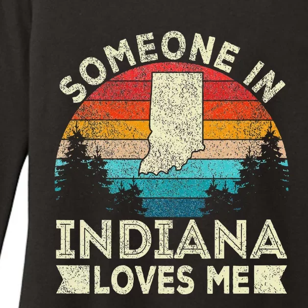 Someone In Indiana Loves Me Retro Indiana Womens CVC Long Sleeve Shirt