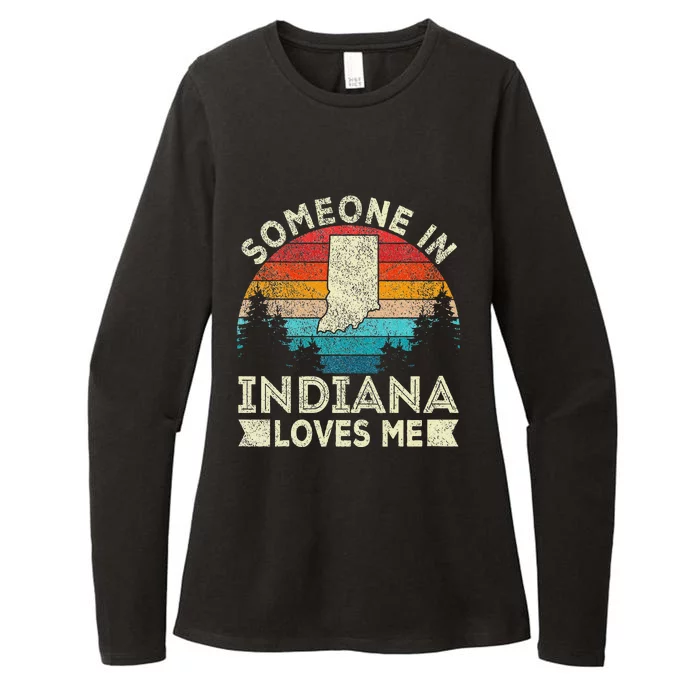 Someone In Indiana Loves Me Retro Indiana Womens CVC Long Sleeve Shirt