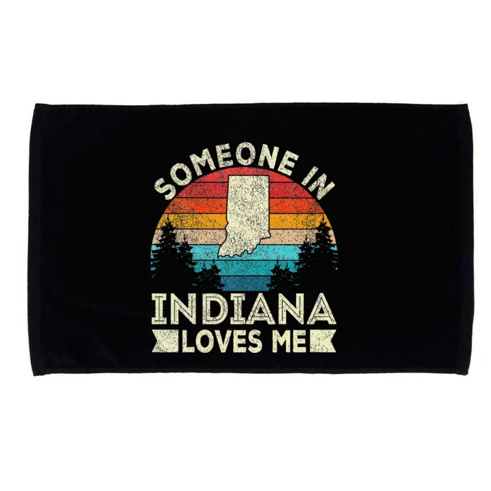 Someone In Indiana Loves Me Retro Indiana Microfiber Hand Towel