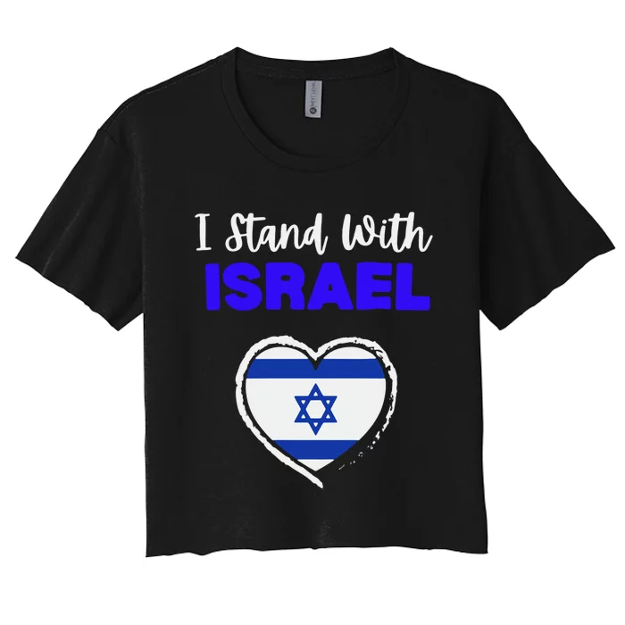 Support Israel I Stand With Israel Israeli Flag Women's Crop Top Tee