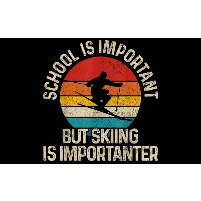 School Is Important But Skiing Is Importanter Funny Ski Gift Bumper Sticker