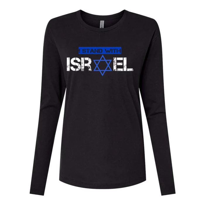 Support Israel I Stand With Israel Israeli Flag Design Womens Cotton Relaxed Long Sleeve T-Shirt