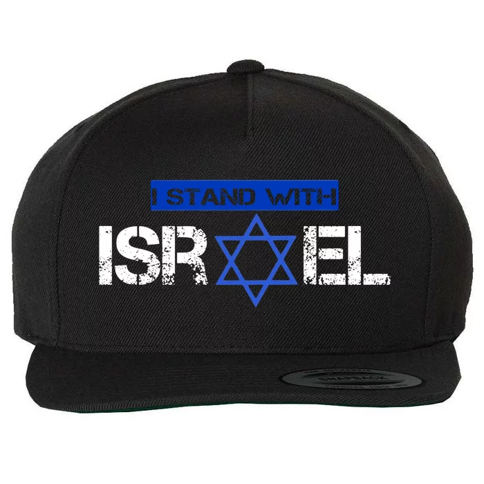 Support Israel I Stand With Israel Israeli Flag Design Wool Snapback Cap