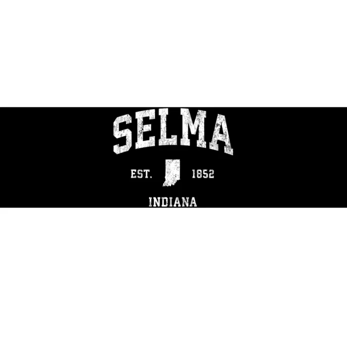 Selma Indiana In Vintage Athletic Sports Bumper Sticker