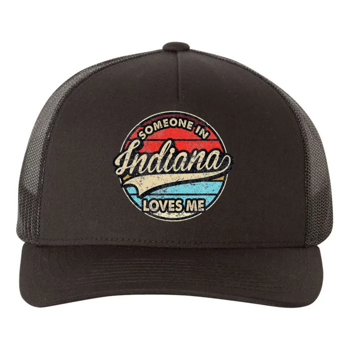 Someone In Indiana Loves Me Us State Cool Retro Yupoong Adult 5-Panel Trucker Hat