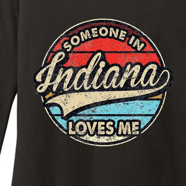 Someone In Indiana Loves Me Us State Cool Retro Womens CVC Long Sleeve Shirt