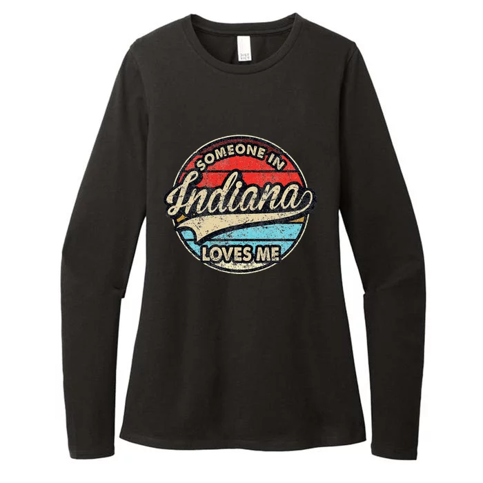 Someone In Indiana Loves Me Us State Cool Retro Womens CVC Long Sleeve Shirt