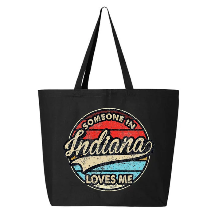 Someone In Indiana Loves Me Us State Cool Retro 25L Jumbo Tote