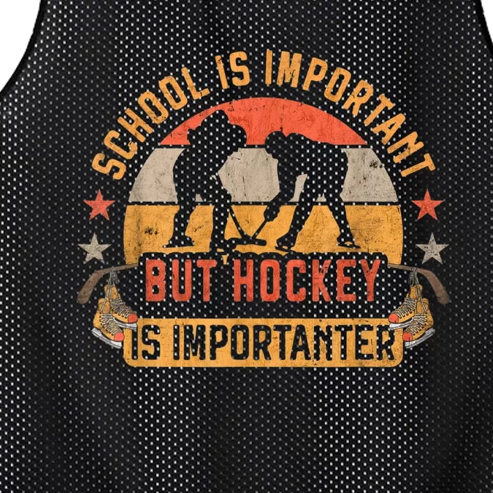 School Is Important But Hockey Is Importanter Ice Hockey Mesh Reversible Basketball Jersey Tank