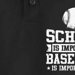 School Is Important But Baseball Is Importanter Funny Dry Zone Grid Performance Polo