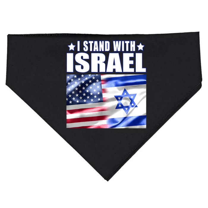 Support Israel I Stand With Israel Us Israel Flag Combined USA-Made Doggie Bandana