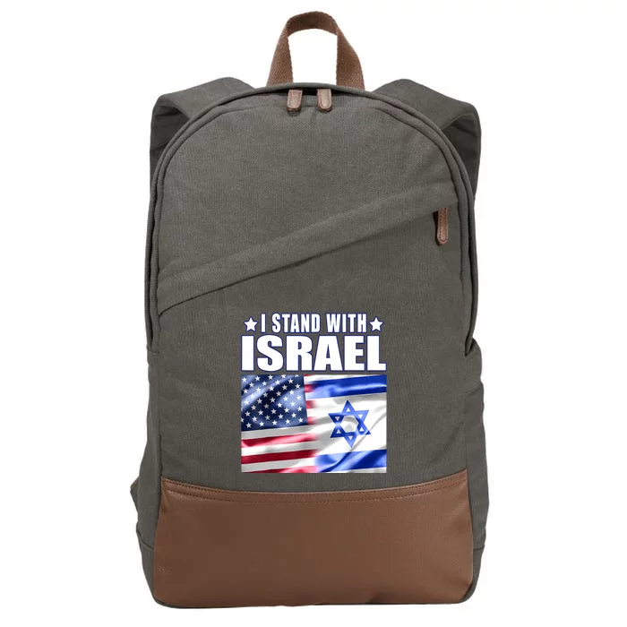 Support Israel I Stand With Israel Us Israel Flag Combined Cotton Canvas Backpack