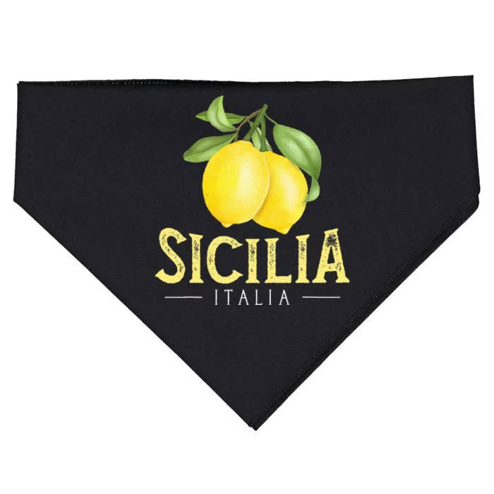 Sicilia Italia Italian Lemons Proud Sicilian USA-Made Doggie Bandana