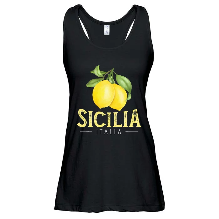 Sicilia Italia Italian Lemons Proud Sicilian Ladies Essential Flowy Tank