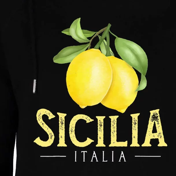 Sicilia Italia Italian Lemons Proud Sicilian Womens Funnel Neck Pullover Hood