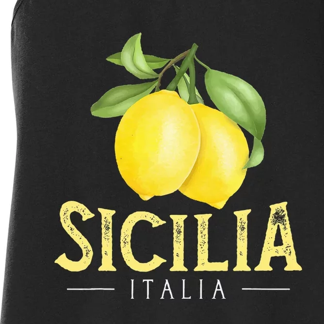 Sicilia Italia Italian Lemons Proud Sicilian Women's Racerback Tank