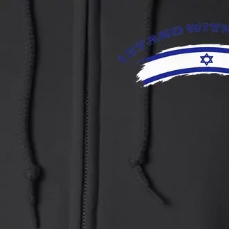 Support Israel I Stand With Israel Israeli Flag Full Zip Hoodie