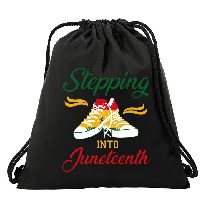 Stepping Into Juneteenth Celebration Drawstring Bag