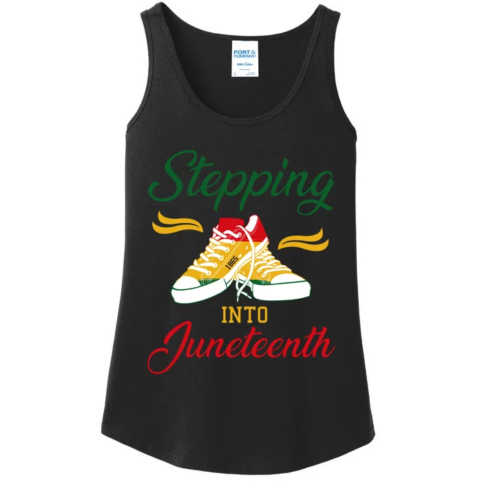 Stepping Into Juneteenth Celebration Ladies Essential Tank