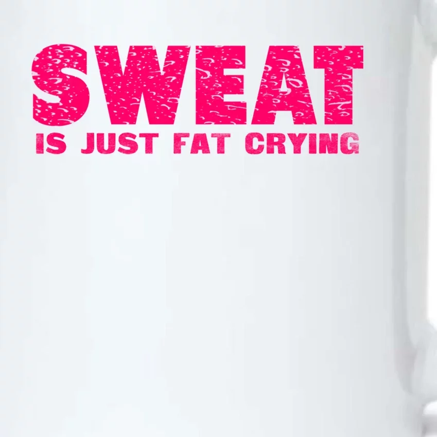 Sweat Is Just Fat Crying Humorous Saying Work Out Gift Black Color Changing Mug