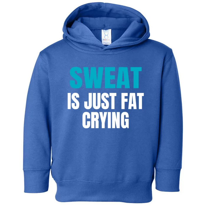 Sweat Is Just Fat Crying Cute Gift Funny Motivational Workout Gym Gift Toddler Hoodie