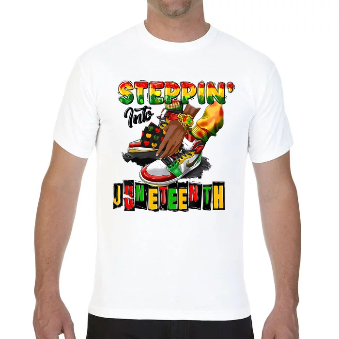 Stepping Into Juneteenth African American Black Shoes Comfort Colors T-Shirt