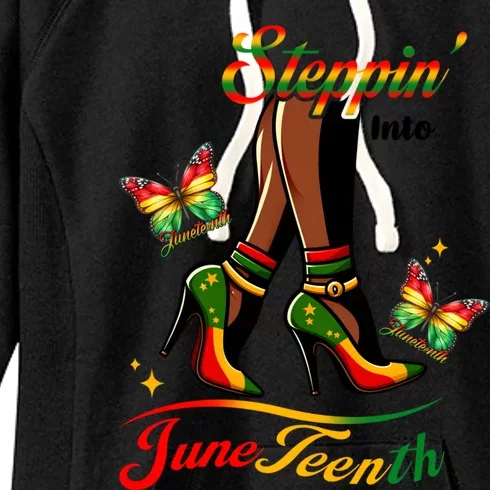 Stepping Into Junenth Black History Gift Women's Fleece Hoodie