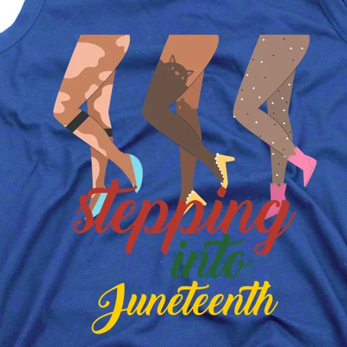 Stepping Into Junenth High Heels Afro Black Gift Tank Top