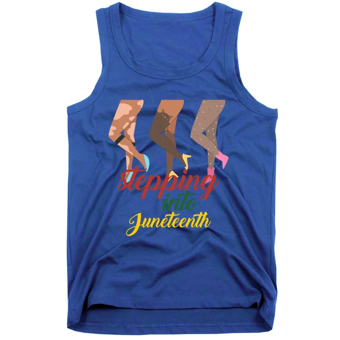 Stepping Into Junenth High Heels Afro Black Gift Tank Top