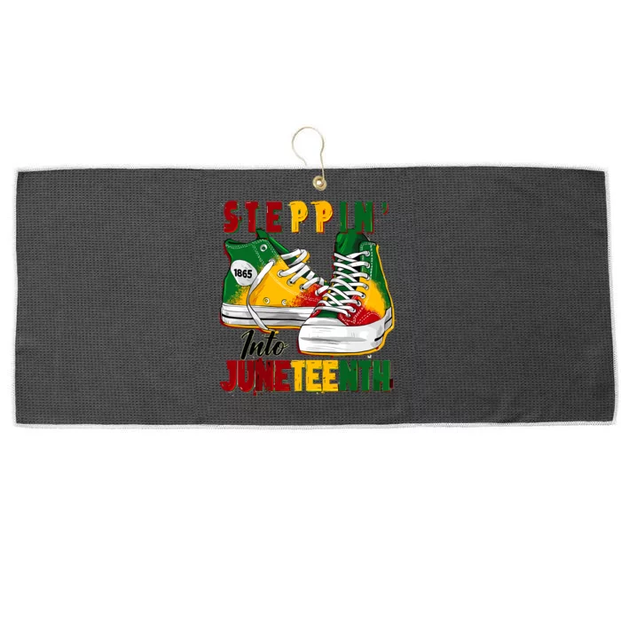 Steppin Into Juneteenth Like My Ancestors 1865 Freedom Day Large Microfiber Waffle Golf Towel