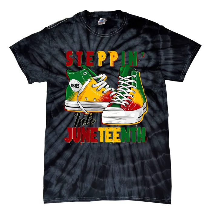 Steppin Into Juneteenth Like My Ancestors 1865 Freedom Day Tie-Dye T-Shirt