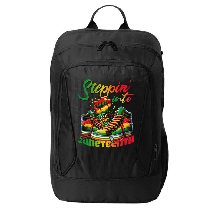 Stepping Into Juneteenth Afro Women Black City Backpack