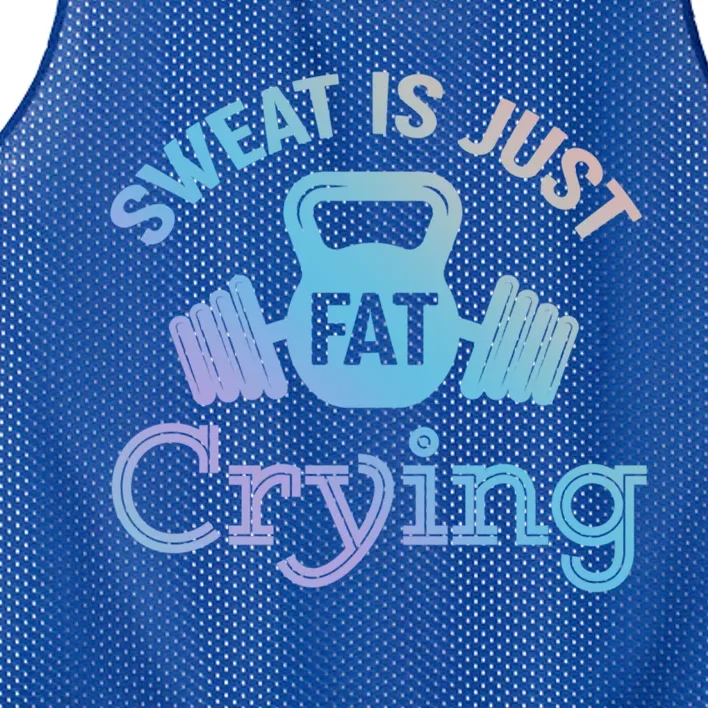 Sweat Is Just Fat Crying Workout Meaningful Gift Mesh Reversible Basketball Jersey Tank