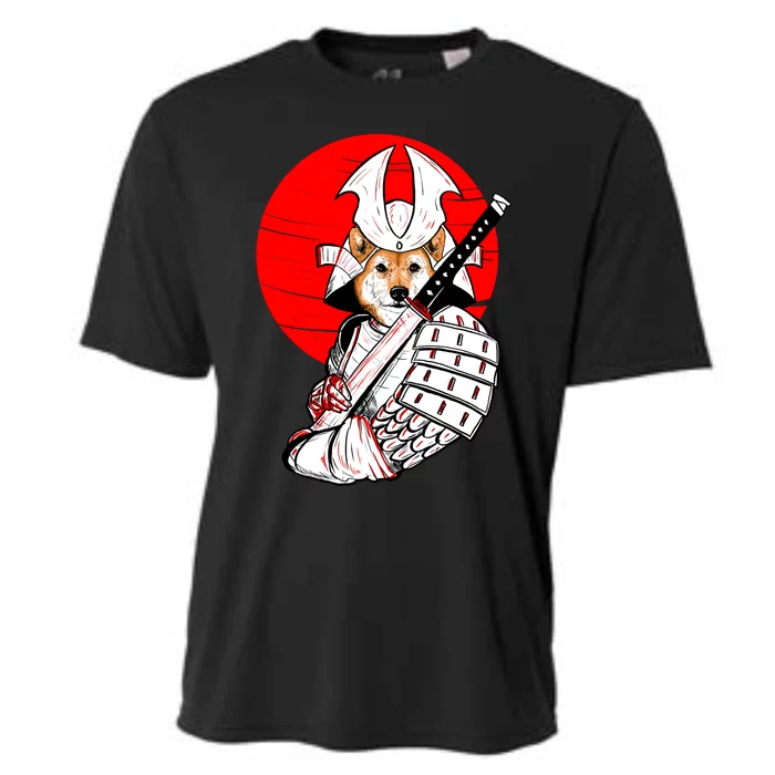 Shiba Inu Japanese Samurai Katana - Funny Dog Meme Anime Cooling Performance Crew T-Shirt