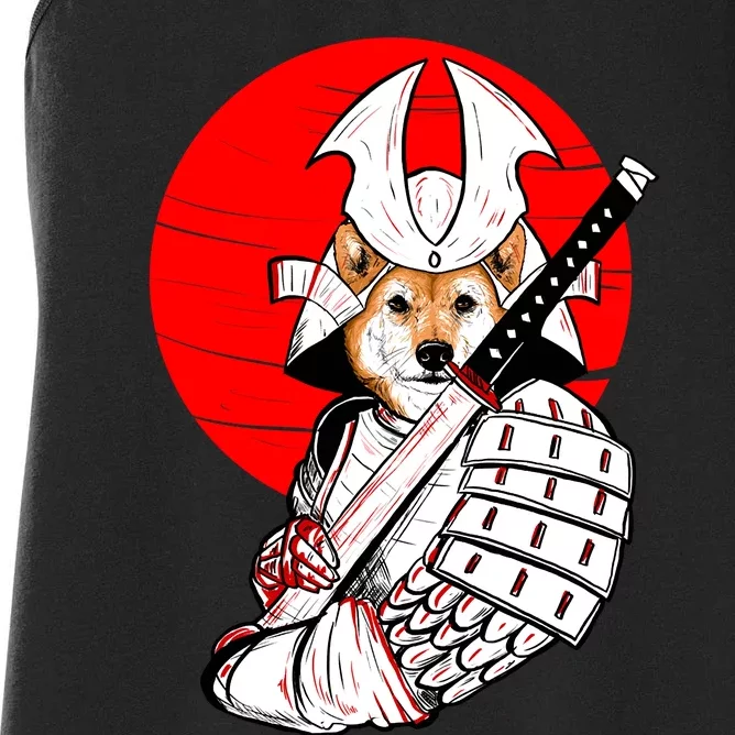 Shiba Inu Japanese Samurai Katana - Funny Dog Meme Anime Women's Racerback Tank