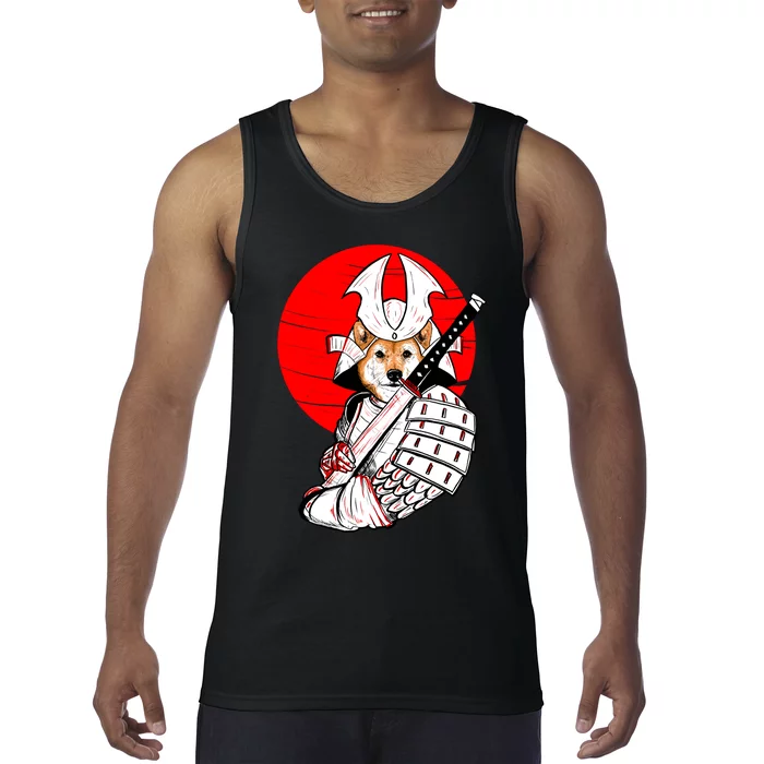 Shiba Inu Japanese Samurai Katana - Funny Dog Meme Anime Tank Top