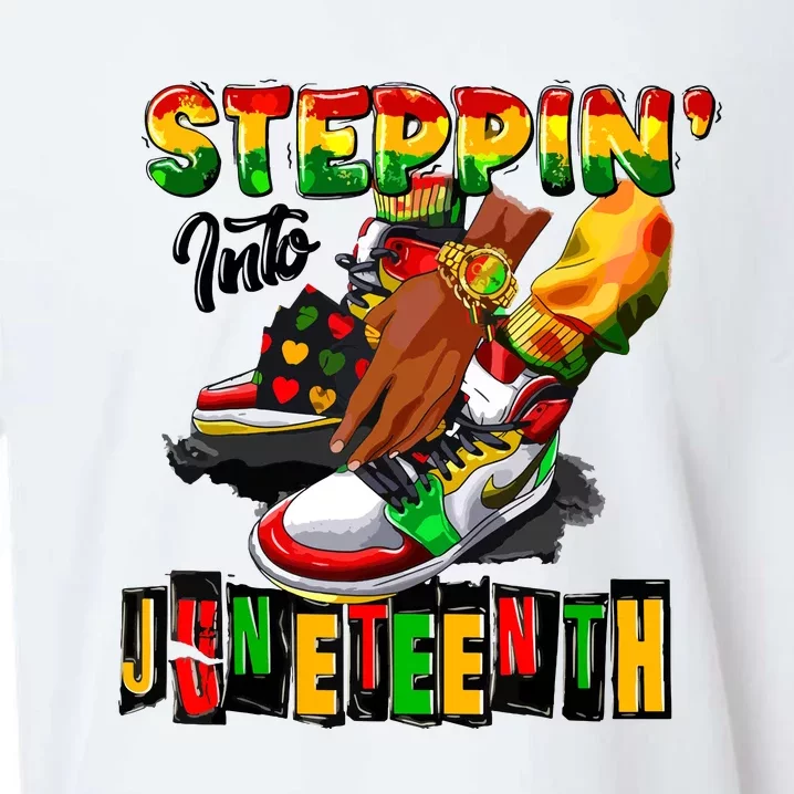 Steppin Into Juneteenth African Pride Black African Boy Sueded Cloud Jersey T-Shirt