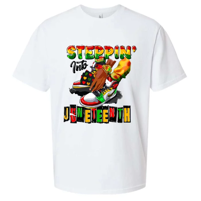 Steppin Into Juneteenth African Pride Black African Boy Sueded Cloud Jersey T-Shirt