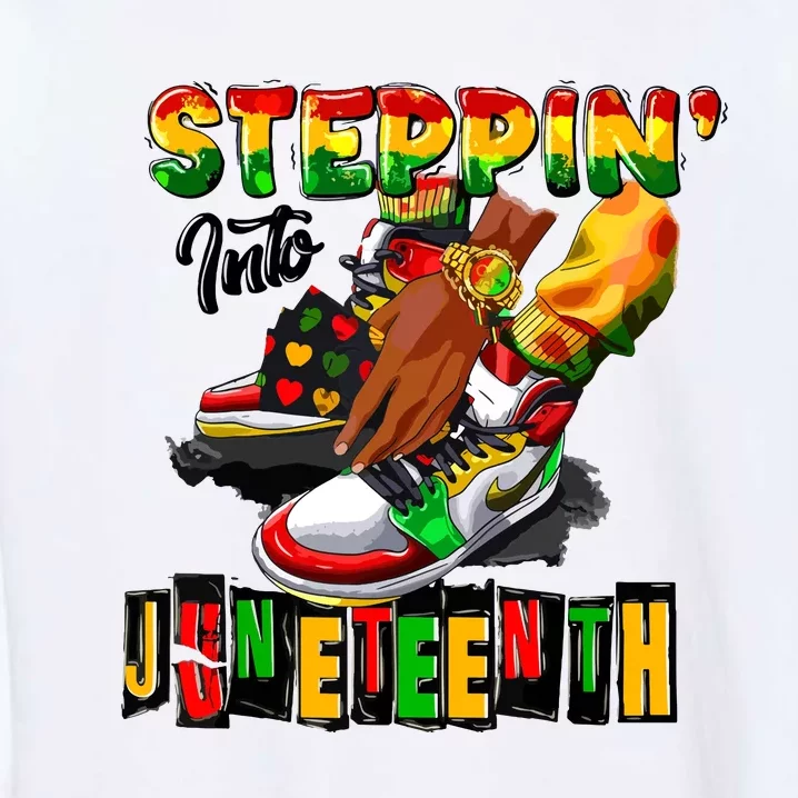 Steppin Into Juneteenth African Pride Black African Boy Garment-Dyed Sweatshirt