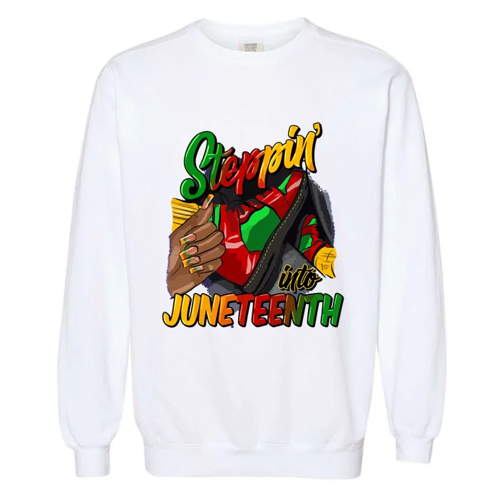 Stepping Into Juneteenth Remembering My Ancestors Girl Women Garment-Dyed Sweatshirt