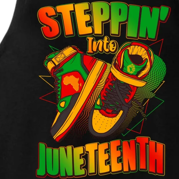 Steppin Into Juneteenth Sneaker Gym Shoes Celebrate Juneteenth Ladies Tri-Blend Wicking Tank