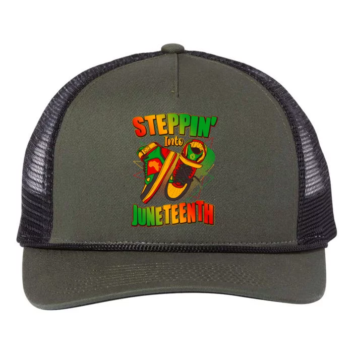 Steppin Into Juneteenth Sneaker Gym Shoes Celebrate Juneteenth Retro Rope Trucker Hat Cap