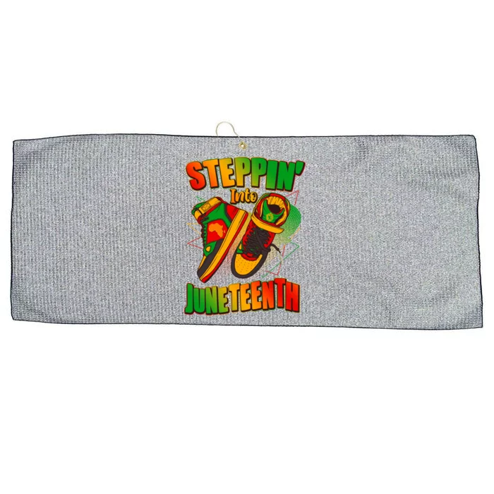 Steppin Into Juneteenth Sneaker Gym Shoes Celebrate Juneteenth Large Microfiber Waffle Golf Towel