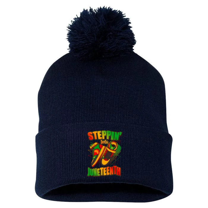 Steppin Into Juneteenth Sneaker Gym Shoes Celebrate Juneteenth Pom Pom 12in Knit Beanie