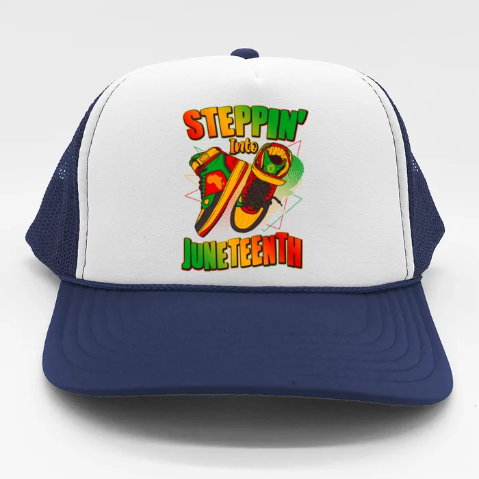 Steppin Into Juneteenth Sneaker Gym Shoes Celebrate Juneteenth Trucker Hat