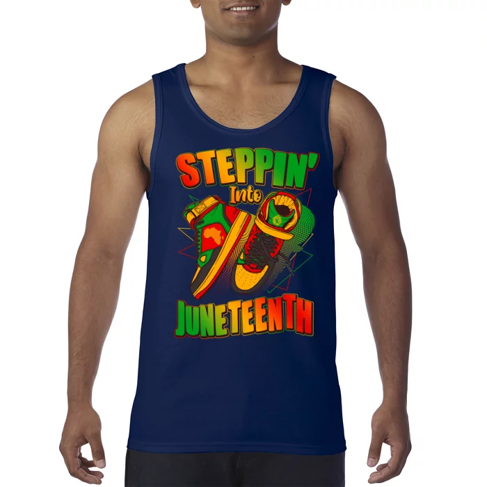 Steppin Into Juneteenth Sneaker Gym Shoes Celebrate Juneteenth Tank Top