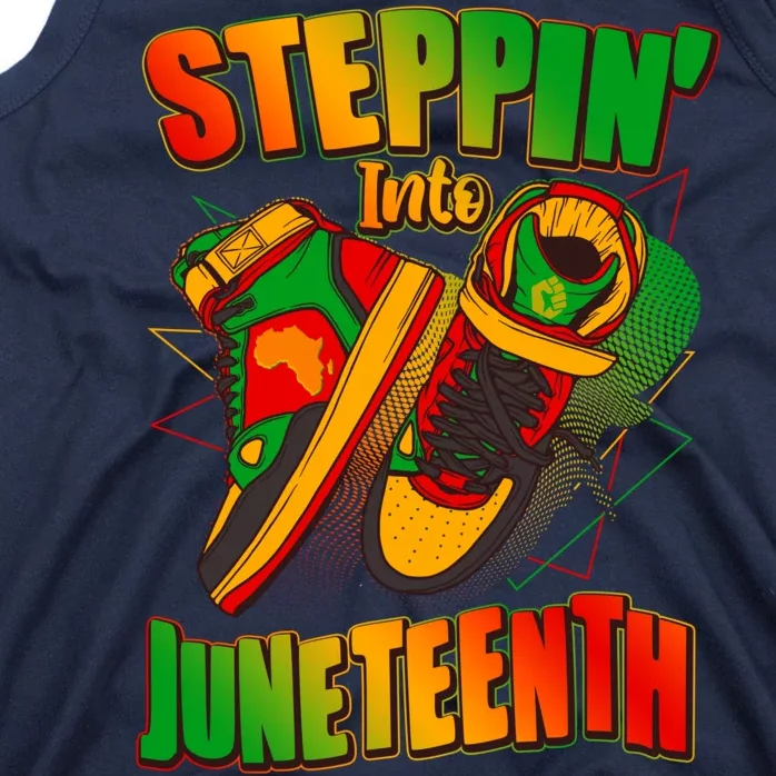 Steppin Into Juneteenth Sneaker Gym Shoes Celebrate Juneteenth Tank Top